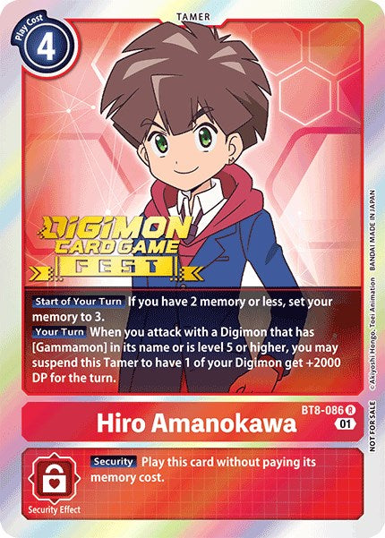 Hiro Amanokawa [BT8-086] (Digimon Card Game Fest 2022) [New Awakening Promos] | Card Merchant Takapuna