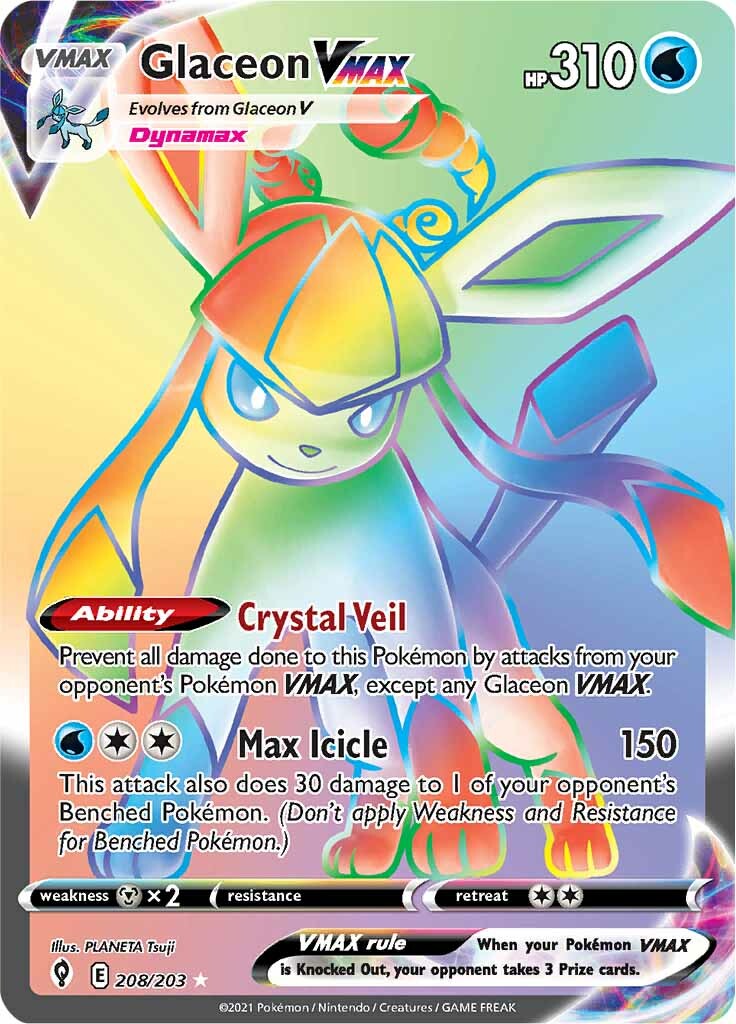 Glaceon VMAX (208/203) [Sword & Shield: Evolving Skies] | Card Merchant Takapuna