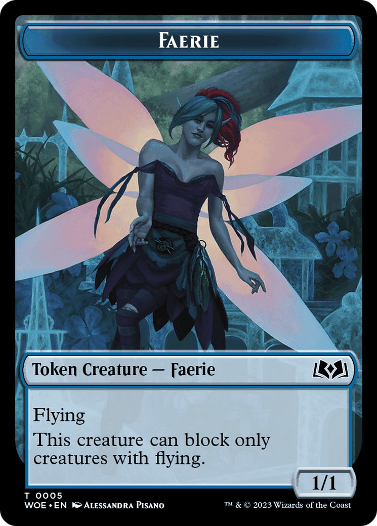 Faerie // Food (0011) Double-Sided Token [Wilds of Eldraine Tokens] | Card Merchant Takapuna