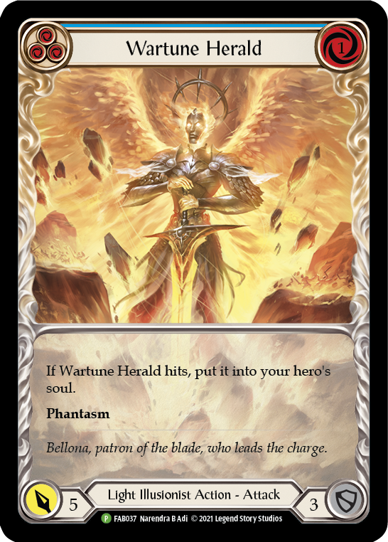 Wartune Herald (Blue Extended Art) [FAB037] (Promo)  Rainbow Foil | Card Merchant Takapuna