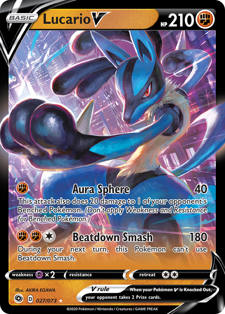 Lucario V (027/073) [Sword & Shield: Champion's Path] | Card Merchant Takapuna