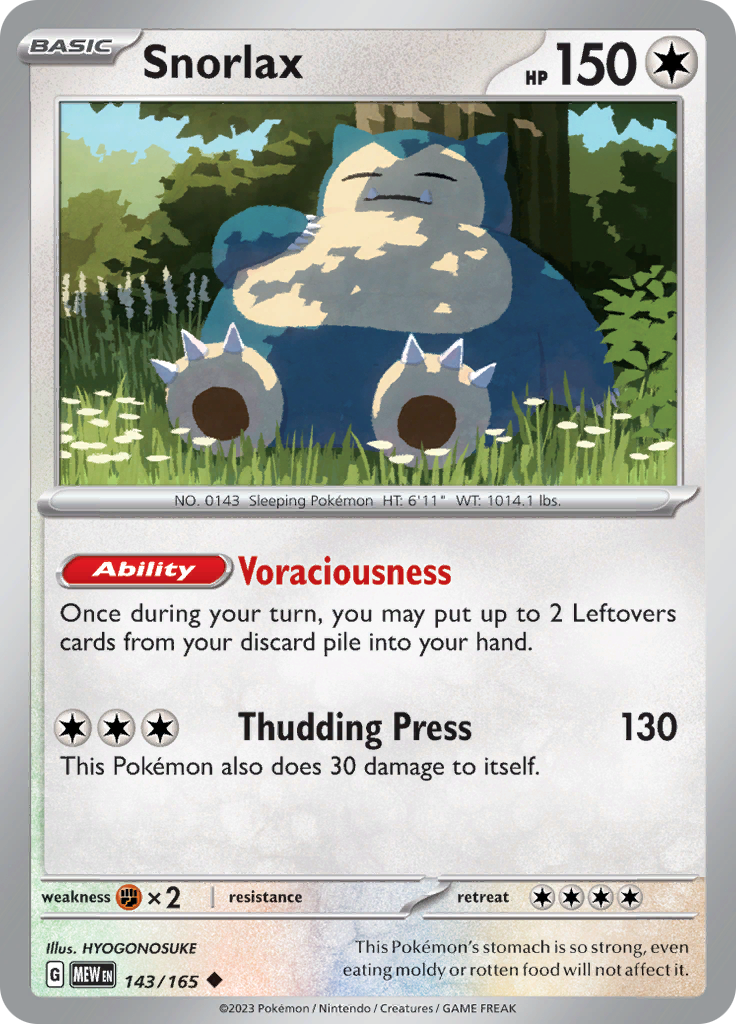 Snorlax (143/165) [Scarlet & Violet 151] | Card Merchant Takapuna