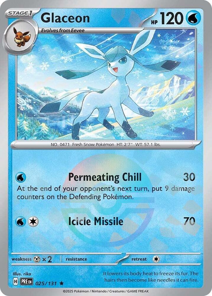 Glaceon (025/131) (Poke Ball Pattern) [Scarlet & Violet: Prismatic Evolutions] | Card Merchant Takapuna