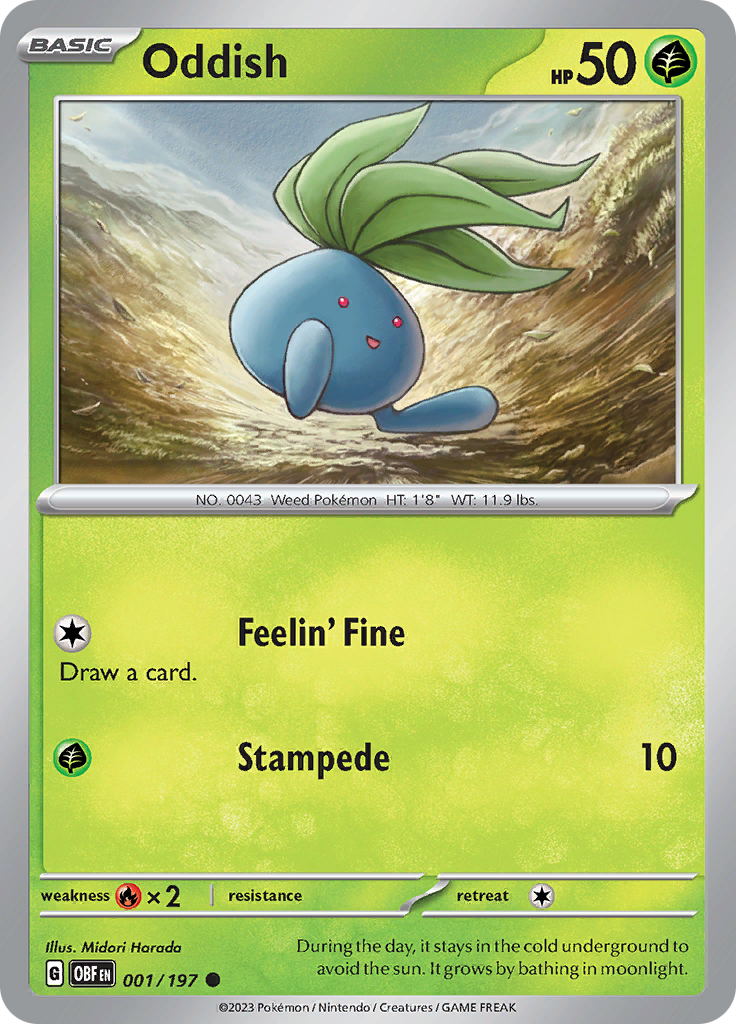 Oddish (001/197) [Scarlet & Violet: Obsidian Flames] | Card Merchant Takapuna