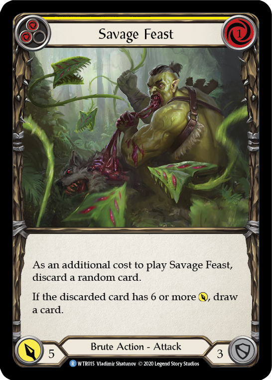 Savage Feast (Yellow) [U-WTR015] (Welcome to Rathe Unlimited)  Unlimited Rainbow Foil | Card Merchant Takapuna