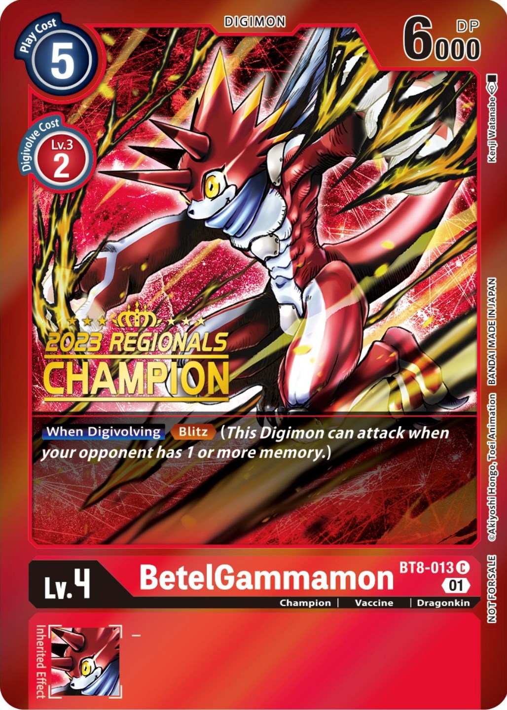 BetelGammamon [BT8-013] (2023 Regionals Champion) [New Awakening Promos] | Card Merchant Takapuna