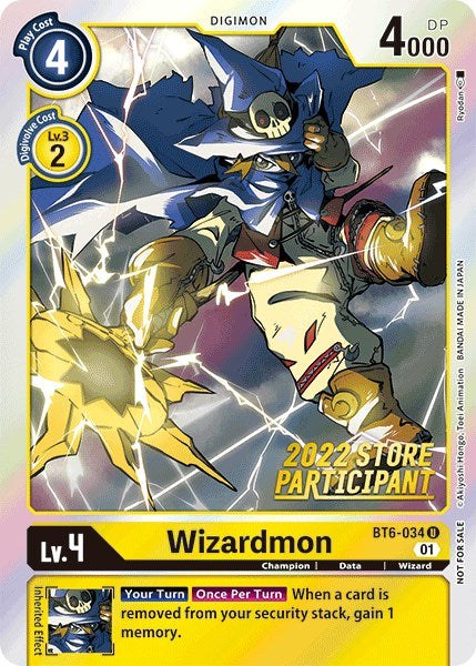 Wizardmon [BT6-034] (2022 Store Participant) [Double Diamond Promos] | Card Merchant Takapuna