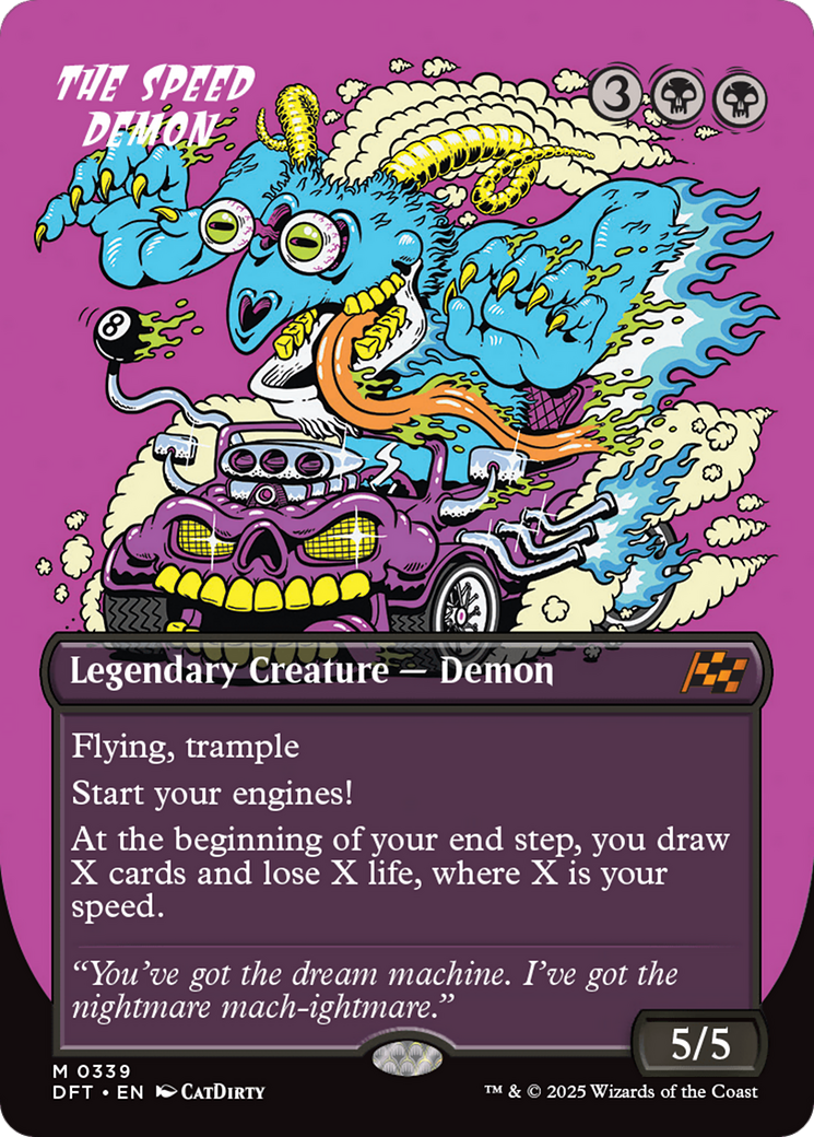 The Speed Demon (Borderless) [Aetherdrift] | Card Merchant Takapuna