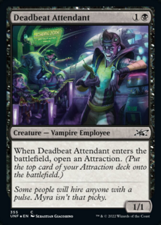 Deadbeat Attendant (Galaxy Foil) [Unfinity] | Card Merchant Takapuna