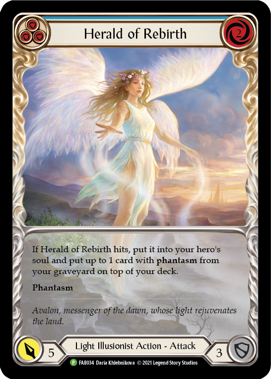 Herald of Rebirth (Blue) [FAB034] (Promo)  Rainbow Foil | Card Merchant Takapuna