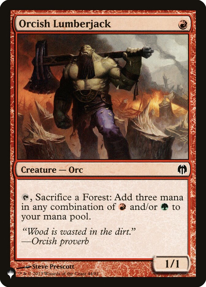 Orcish Lumberjack [The List] | Card Merchant Takapuna