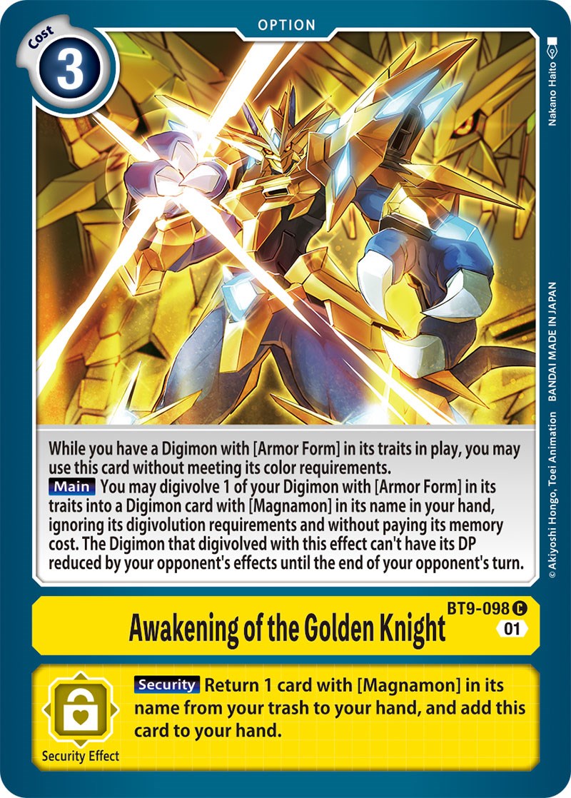 Awakening of the Golden Knight [BT9-098] [X Record] | Card Merchant Takapuna