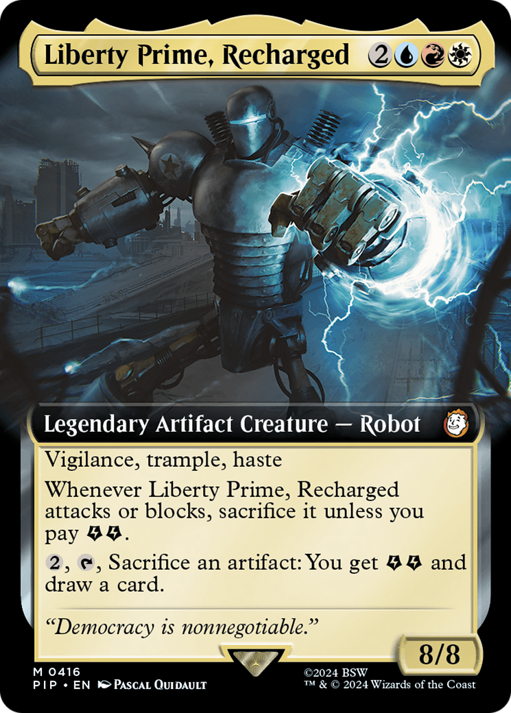 Liberty Prime, Recharged (Extended Art) [Fallout] | Card Merchant Takapuna