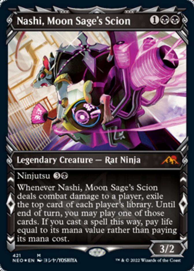 Nashi, Moon Sage's Scion (Showcase) (Foil Etched) [Kamigawa: Neon Dynasty] | Card Merchant Takapuna