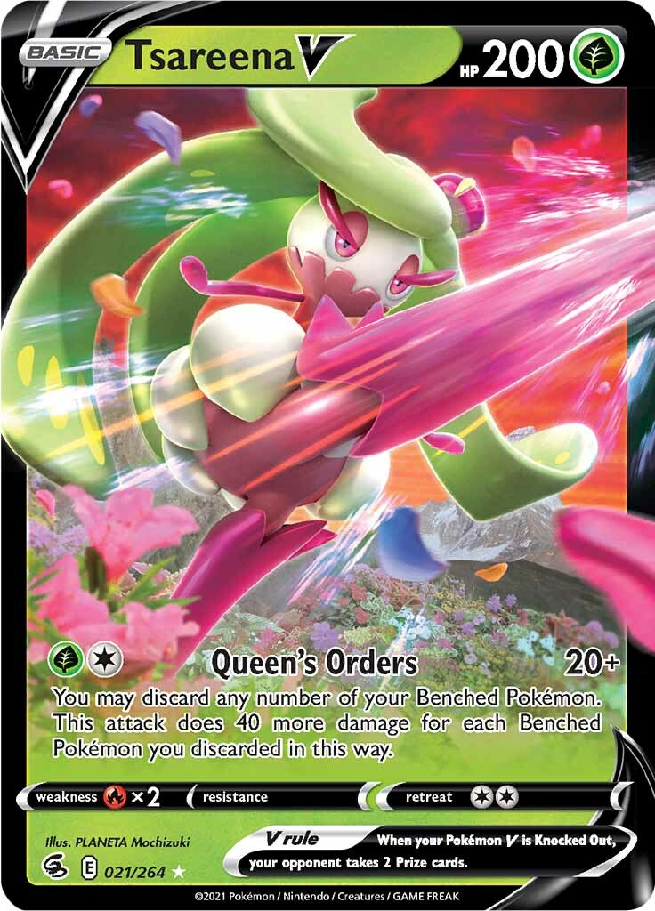 Tsareena V (021/264) [Sword & Shield: Fusion Strike] | Card Merchant Takapuna