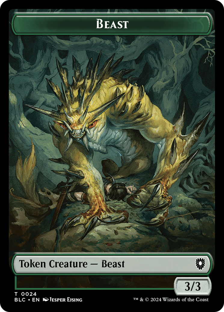 Beast (024) // Treasure Double-Sided Token [Bloomburrow Commander Tokens] | Card Merchant Takapuna