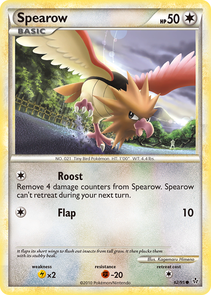 Spearow (62/95) [HeartGold & SoulSilver: Unleashed] | Card Merchant Takapuna