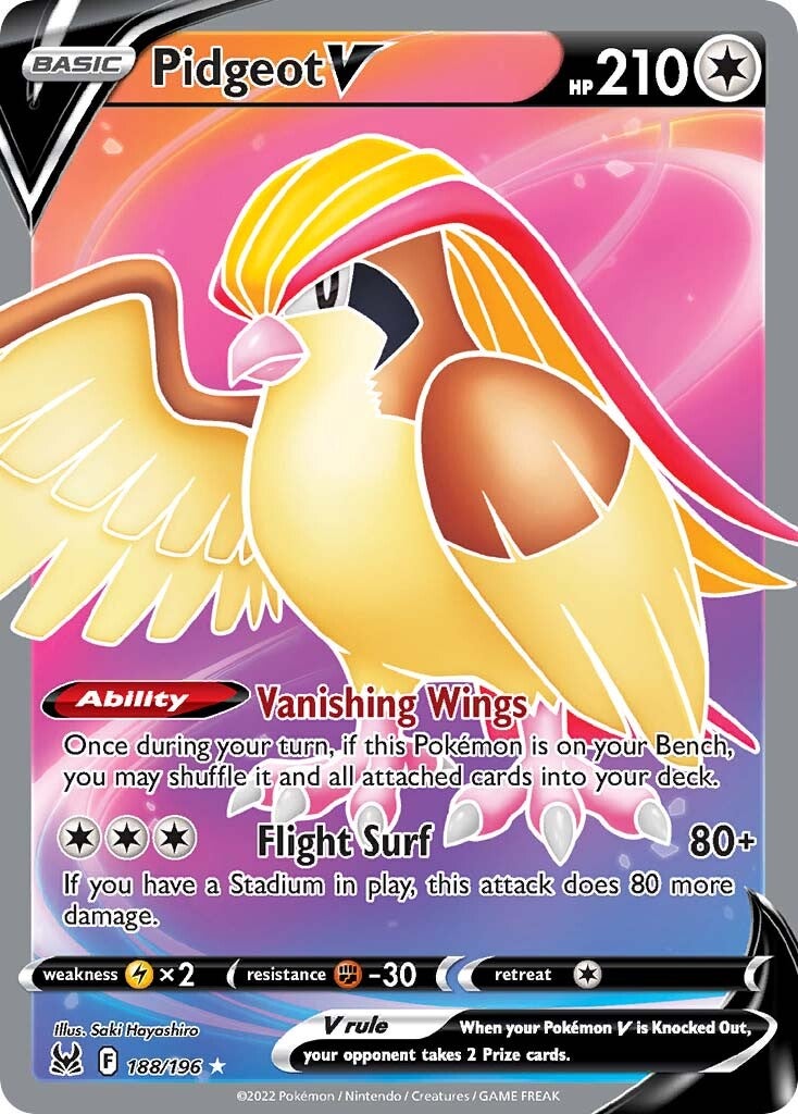 Pidgeot V (188/196) [Sword & Shield: Lost Origin] | Card Merchant Takapuna