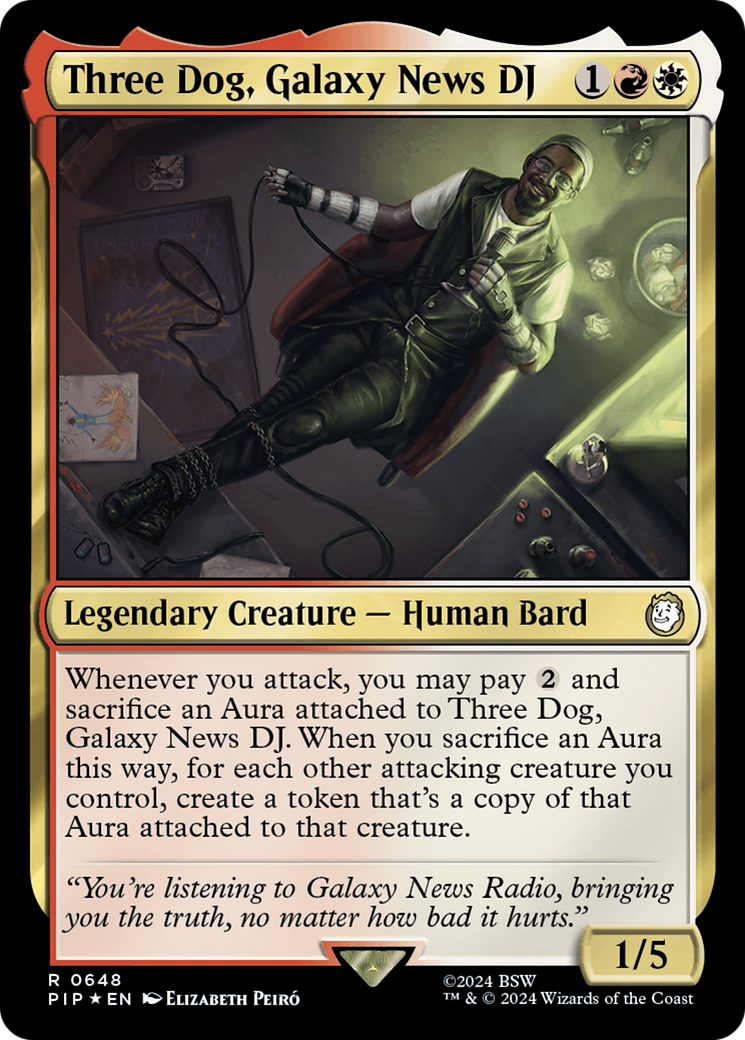 Three Dog, Galaxy News DJ (Surge Foil) [Fallout] | Card Merchant Takapuna