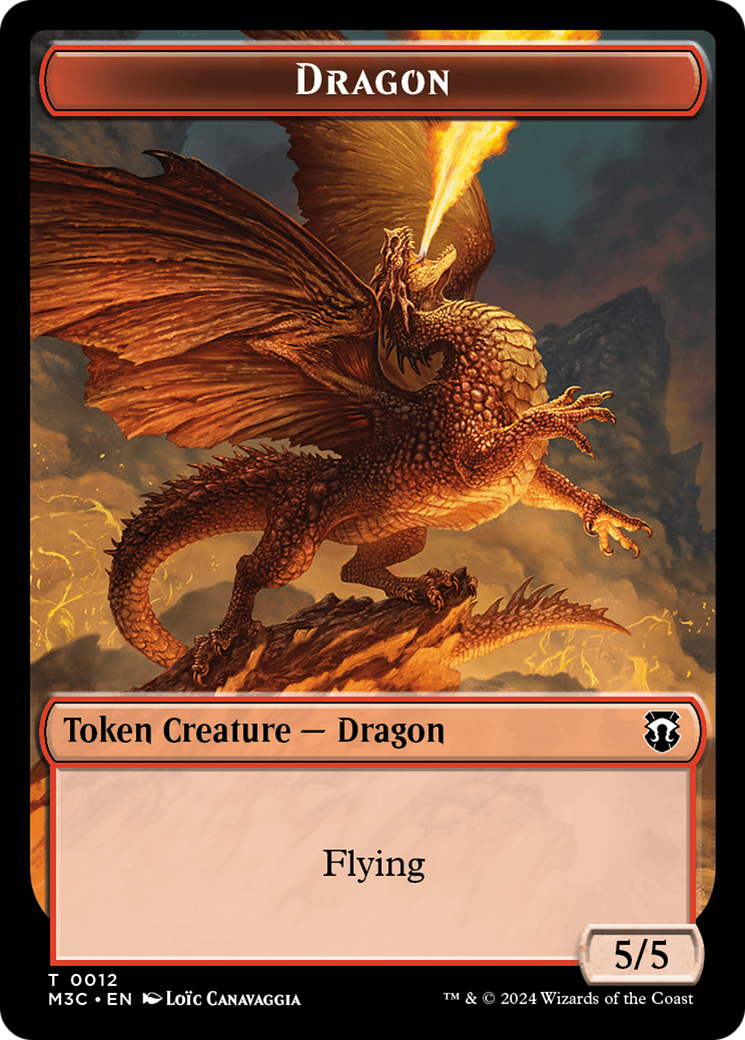 Shapeshifter (0008) (Ripple Foil) // Dragon Double-Sided Token [Modern Horizons 3 Commander Tokens] | Card Merchant Takapuna