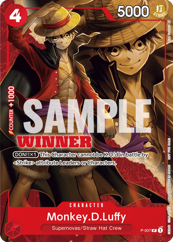 Monkey.D.Luffy (P-007) (Winner Pack Vol. 1) [One Piece Promotion Cards] | Card Merchant Takapuna