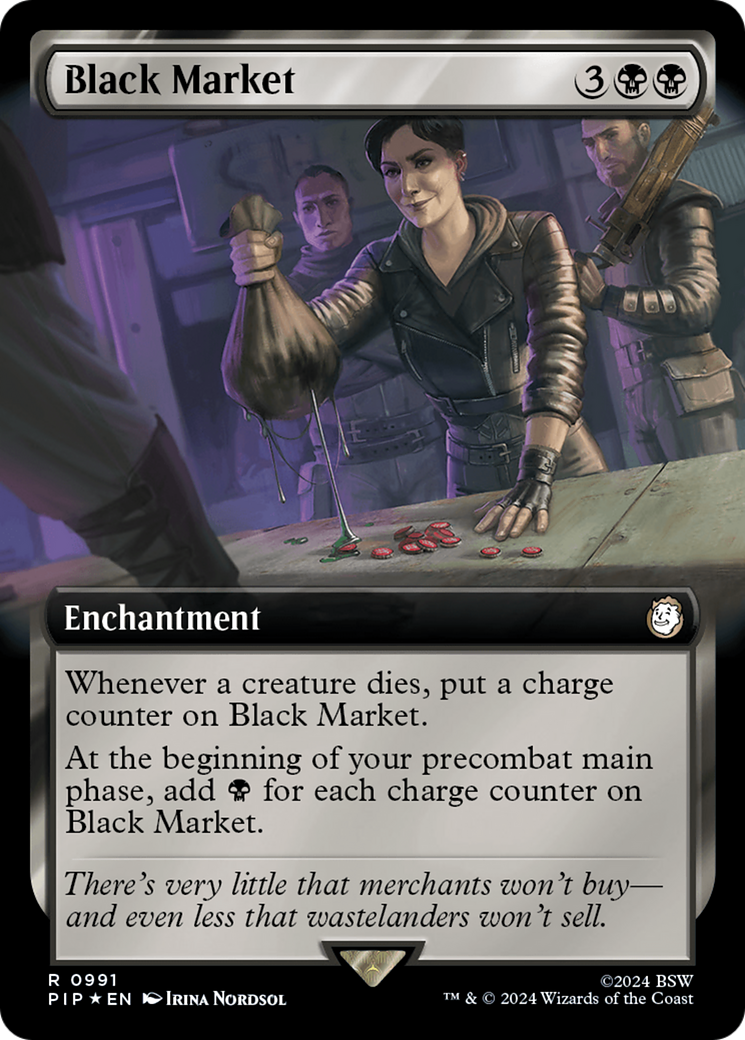 Black Market (Extended Art) (Surge Foil) [Fallout] | Card Merchant Takapuna