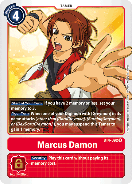 Marcus Damon [BT4-092] [Great Legend] | Card Merchant Takapuna