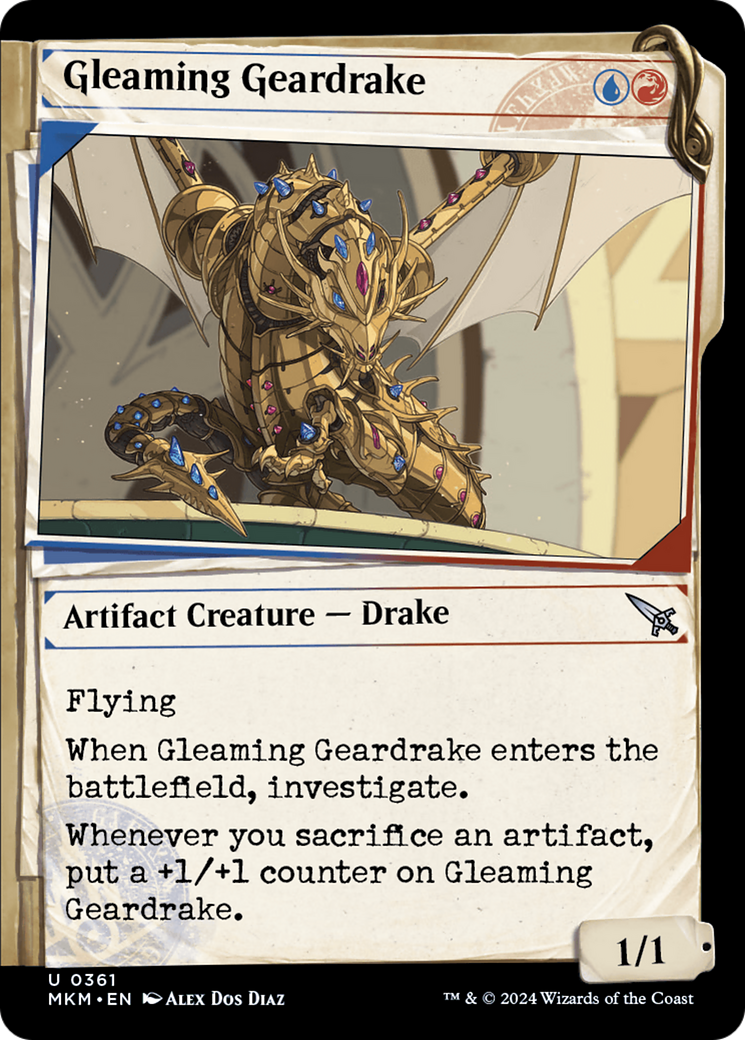 Gleaming Geardrake (Showcase) [Murders at Karlov Manor] | Card Merchant Takapuna