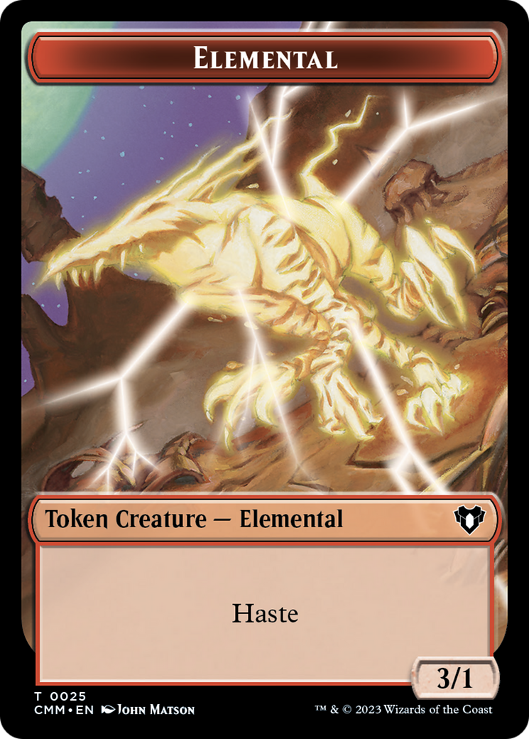 Human Soldier // Elemental (0025) Double-Sided Token [Commander Masters Tokens] | Card Merchant Takapuna