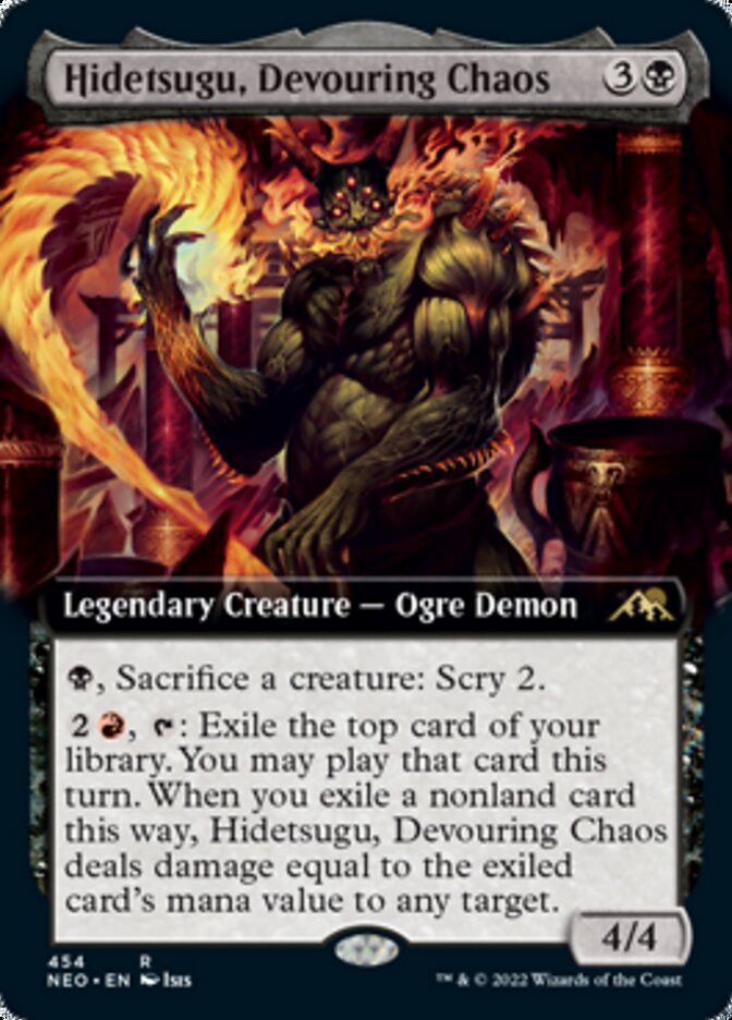 Hidetsugu, Devouring Chaos (Extended Art) [Kamigawa: Neon Dynasty] | Card Merchant Takapuna