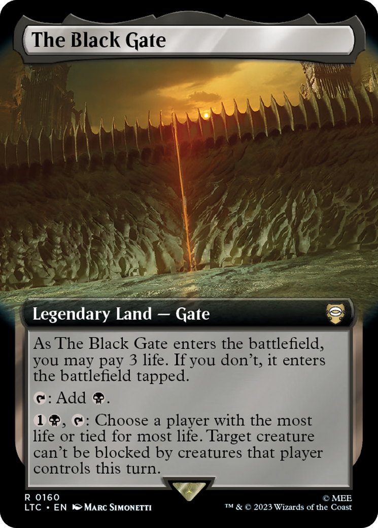 The Black Gate (Extended Art) [The Lord of the Rings: Tales of Middle-Earth Commander] | Card Merchant Takapuna