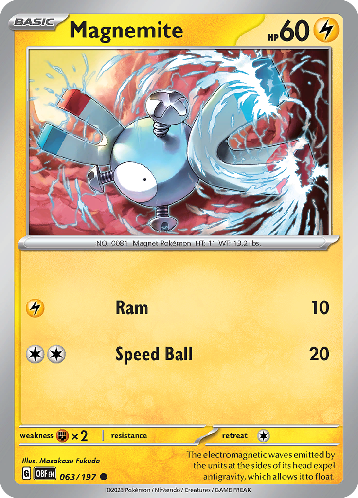 Magnemite (063/197) [Scarlet & Violet: Obsidian Flames] | Card Merchant Takapuna