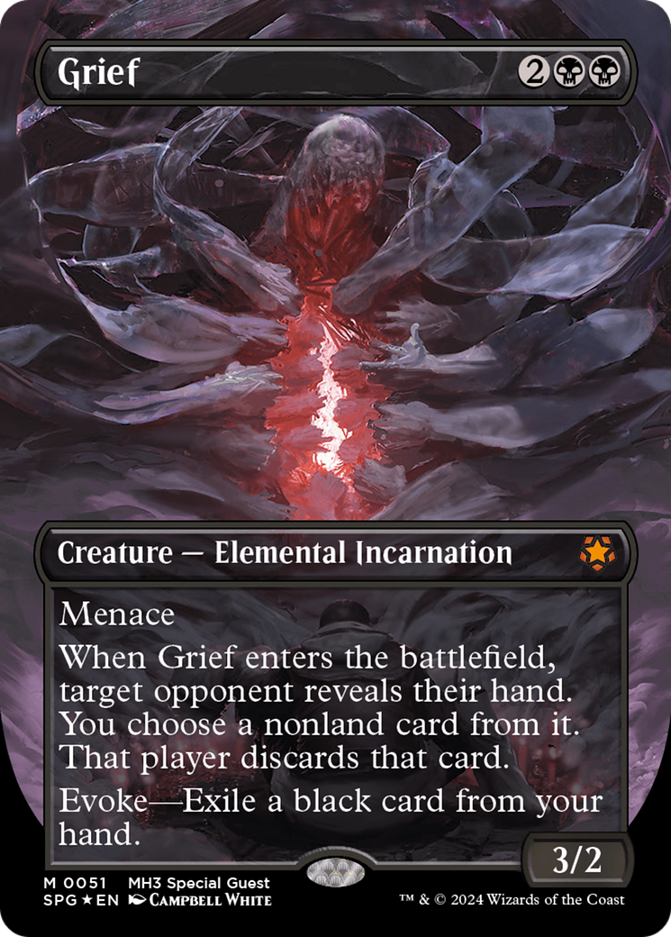 Grief (Borderless) (Textured Foil) [Modern Horizons 3 Special Guests] | Card Merchant Takapuna