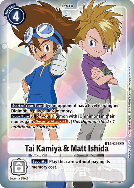 Tai Kamiya & Matt Ishida [BT5-093] (Buy-A-Box Promo) [Battle of Omni Promos] | Card Merchant Takapuna