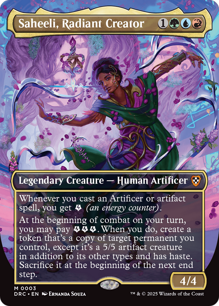 Saheeli, Radiant Creator (Borderless) [Aetherdrift Commander] | Card Merchant Takapuna