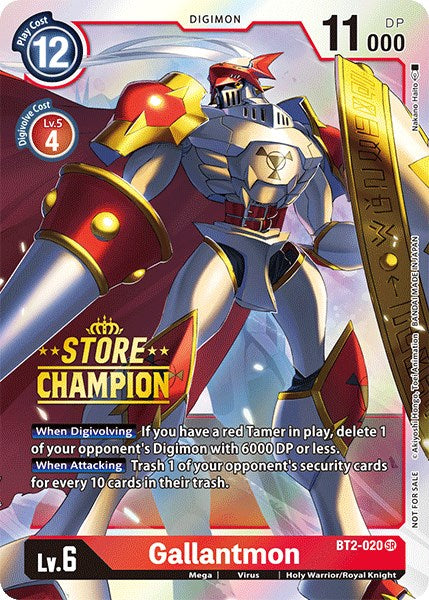 Gallantmon [BT2-020] (Store Champion) [Release Special Booster Promos] | Card Merchant Takapuna