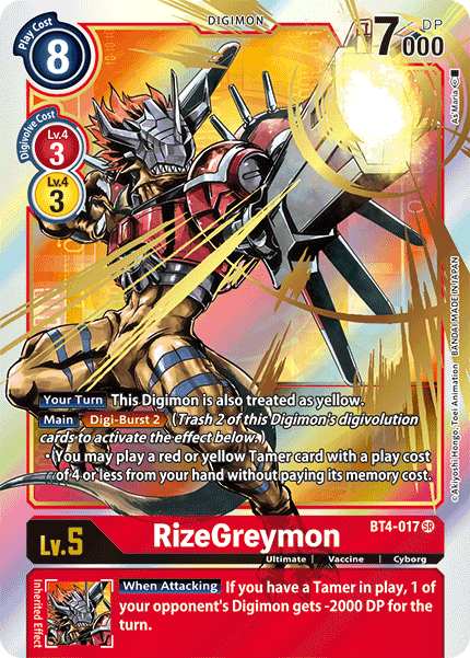 RizeGreymon [BT4-017] (Alternate Art) [Great Legend] | Card Merchant Takapuna