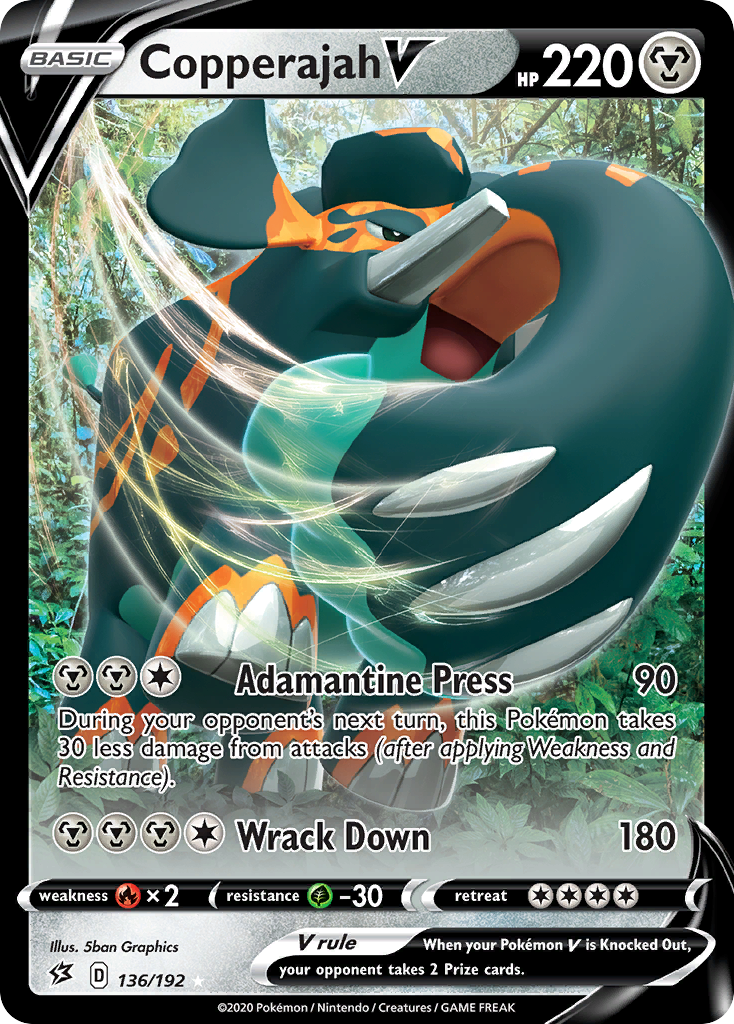 Copperajah V (136/192) [Sword & Shield: Rebel Clash] | Card Merchant Takapuna