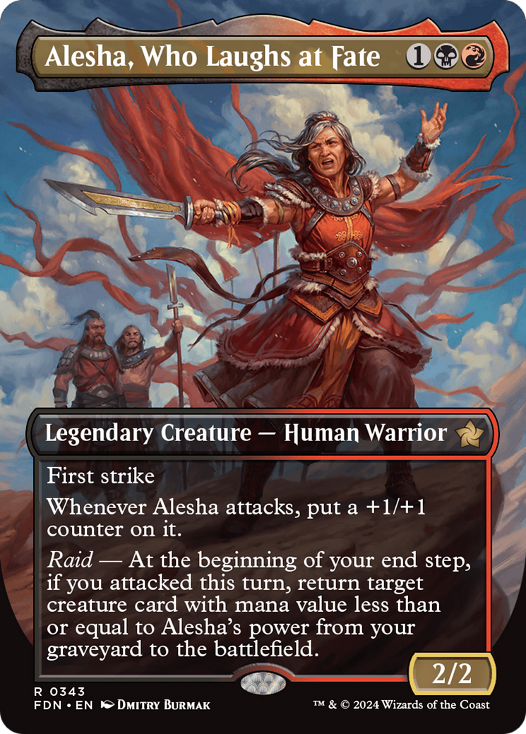 Alesha, Who Laughs at Fate (Borderless) [Foundations] | Card Merchant Takapuna