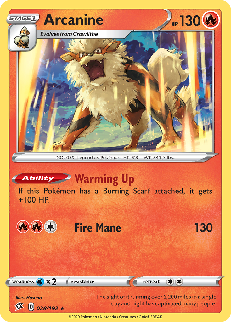 Arcanine (028/192) [Sword & Shield: Rebel Clash] | Card Merchant Takapuna