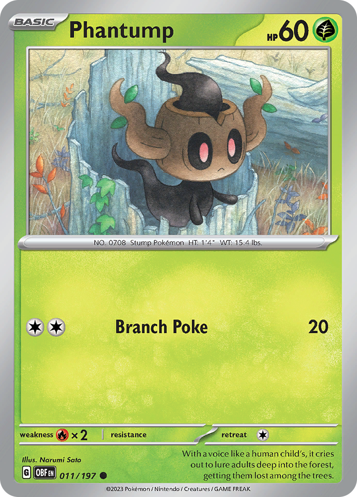 Phantump (011/197) [Scarlet & Violet: Obsidian Flames] | Card Merchant Takapuna