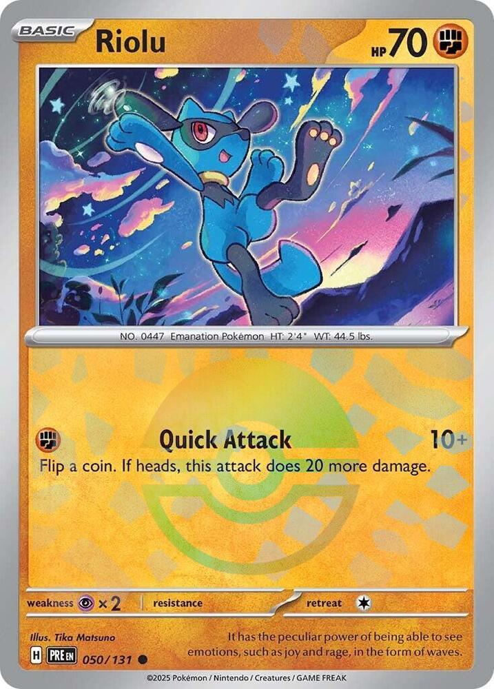 Riolu (050/131) (Poke Ball Pattern) [Scarlet & Violet: Prismatic Evolutions] | Card Merchant Takapuna