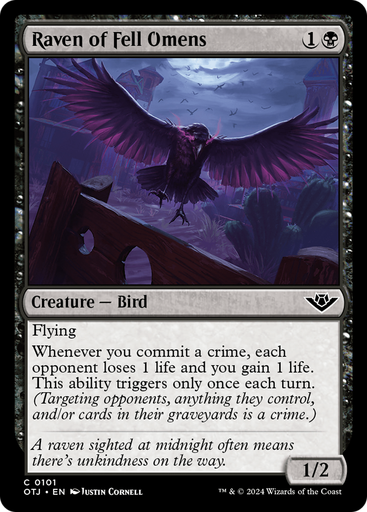 Raven of Fell Omens [Outlaws of Thunder Junction] | Card Merchant Takapuna