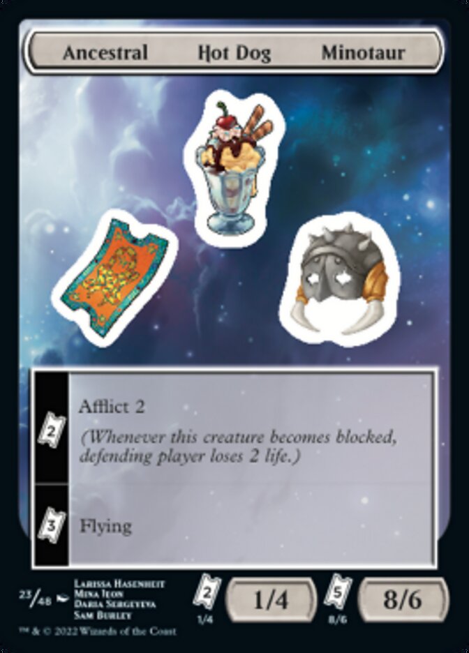 Ancestral Hot Dog Minotaur [Unfinity Stickers] | Card Merchant Takapuna