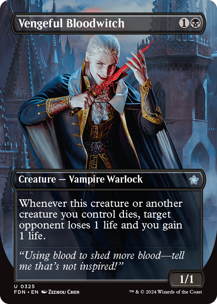 Vengeful Bloodwitch (Borderless) [Foundations] | Card Merchant Takapuna