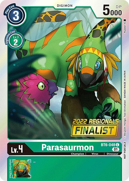 Parasaurmon [BT6-048] (2022 Championship Online Regional) (Online Finalist) [Double Diamond Promos] | Card Merchant Takapuna