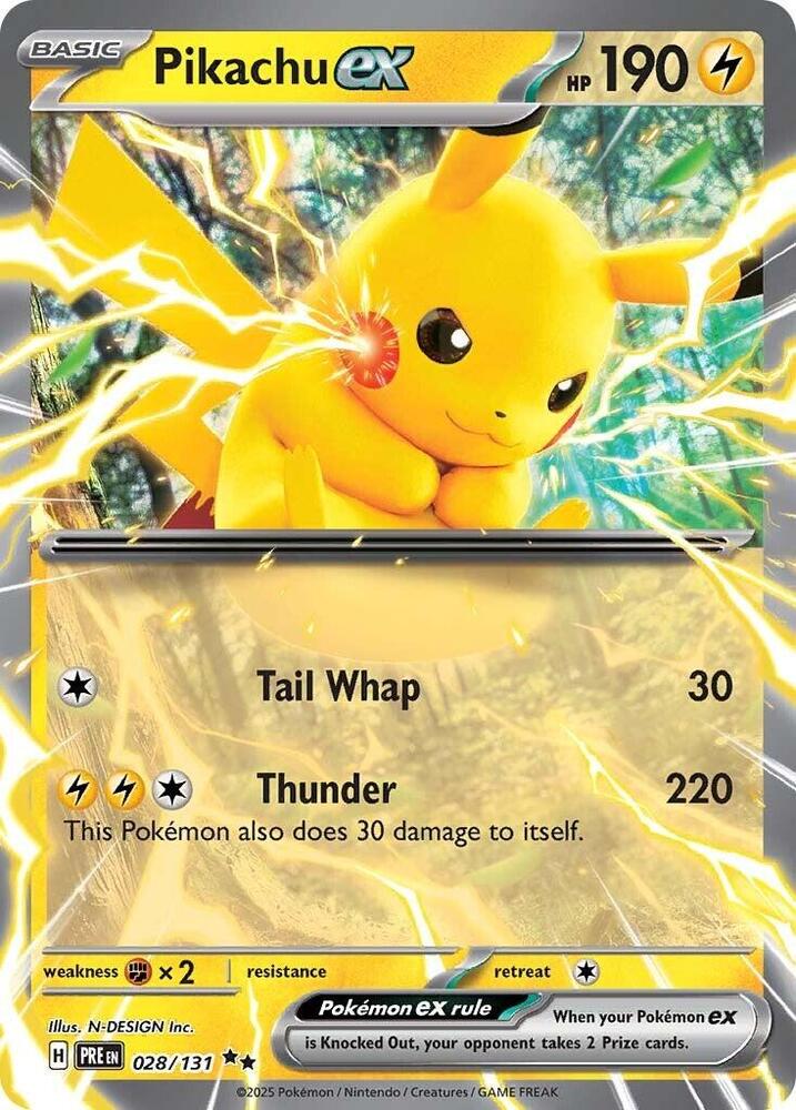 Pikachu ex (028/131) [Scarlet & Violet: Prismatic Evolutions] | Card Merchant Takapuna