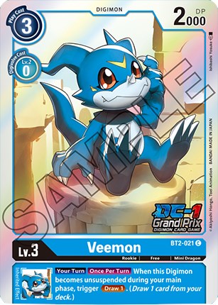 Veemon [BT2-021] (DC-1 Grand Prix) [Release Special Booster Promos] | Card Merchant Takapuna