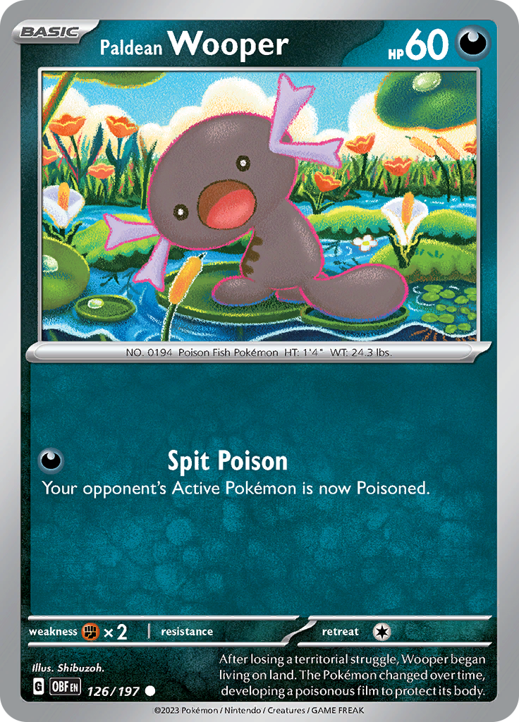 Paldean Wooper (126/197) [Scarlet & Violet: Obsidian Flames] | Card Merchant Takapuna