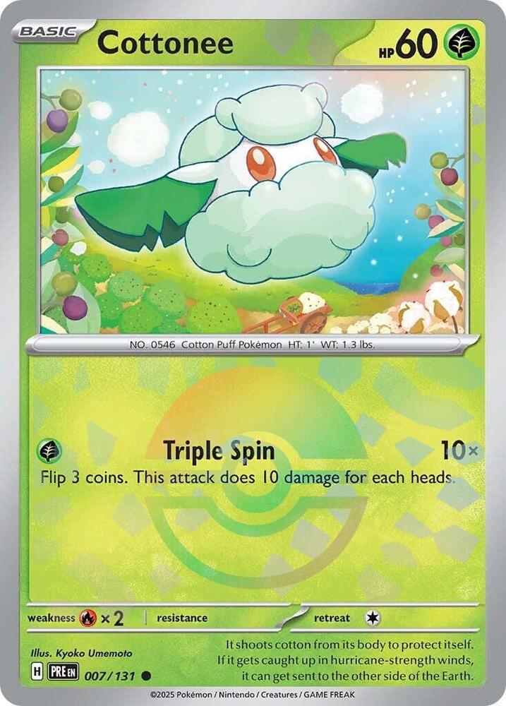 Cottonee (007/131) (Poke Ball Pattern) [Scarlet & Violet: Prismatic Evolutions] | Card Merchant Takapuna